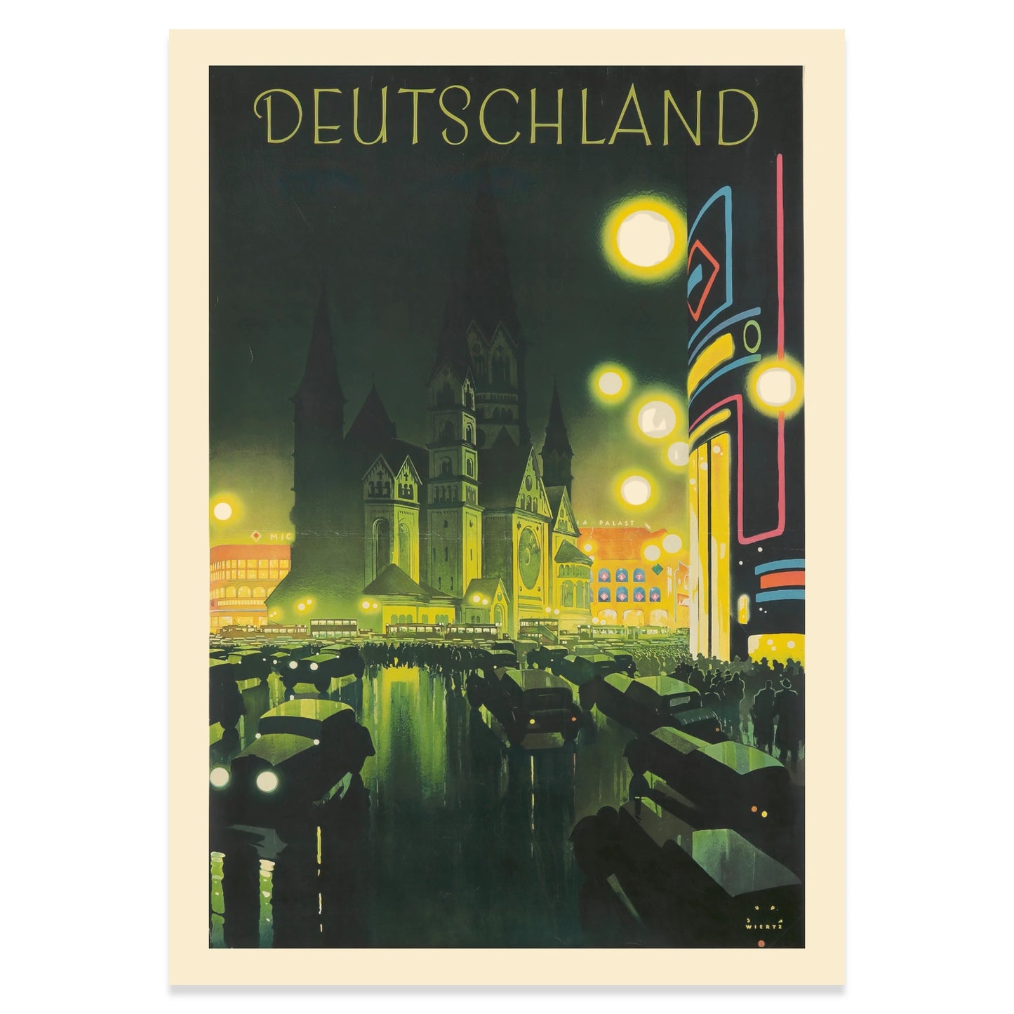Repräsentatives deutsches Tourismusplakat von 1927 im modernen Grafikstil der Weimarer Republik.