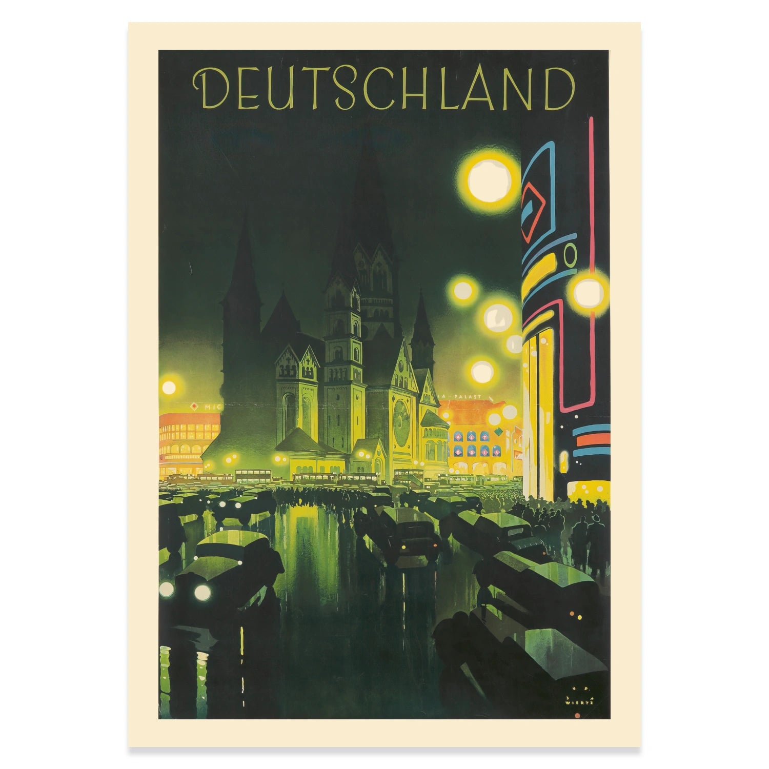 Repräsentatives deutsches Tourismusplakat von 1927 im modernen Grafikstil der Weimarer Republik.
