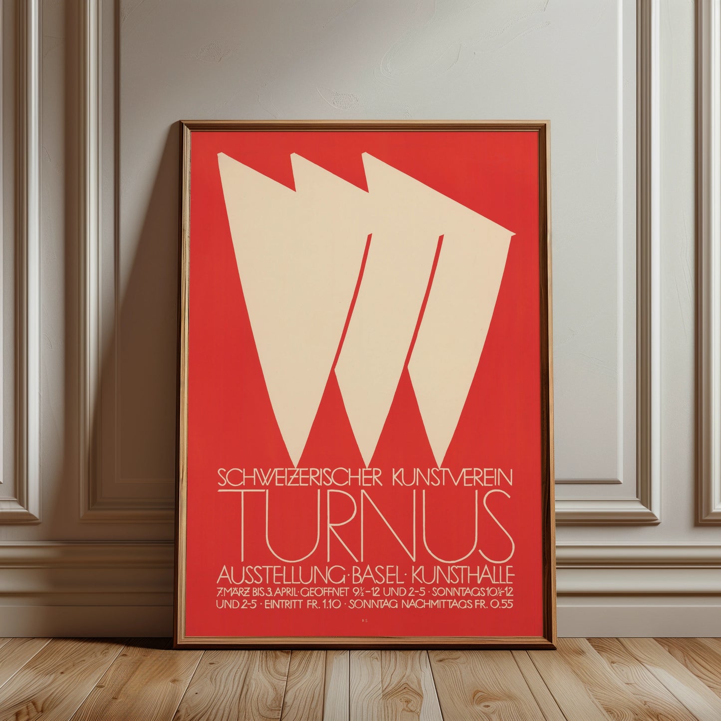 Vintage Kunstplakat Schweizerischer Kunstverein Turnus Ausstellung Basel.