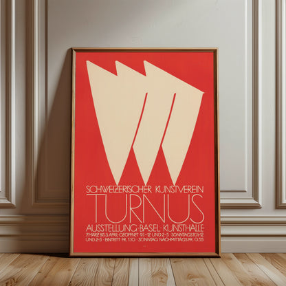 Vintage Kunstplakat Schweizerischer Kunstverein Turnus Ausstellung Basel.