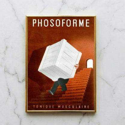 Stilisierte Illustration einer Figur auf einer Treppe mit riesiger weißer Kiste.