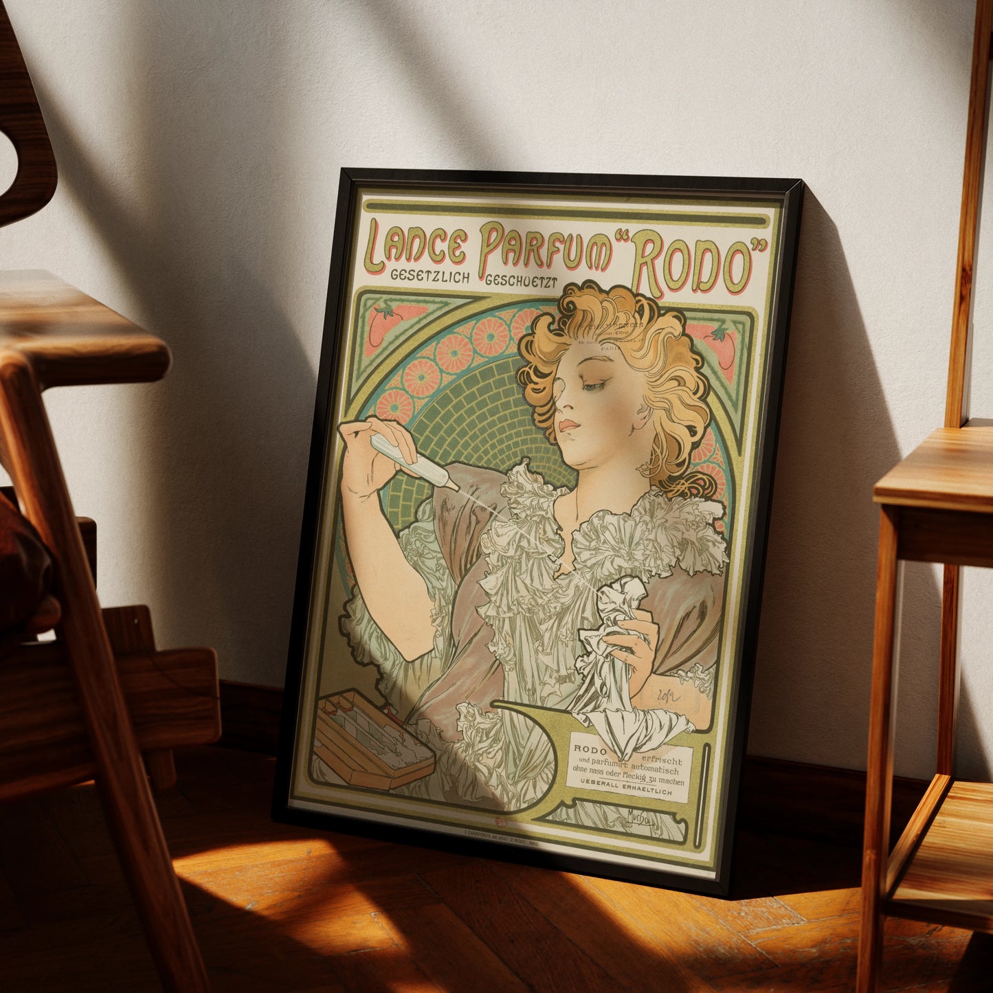 Alphonse Mucha Illustration für Lance Parfum Rodo von 1896.