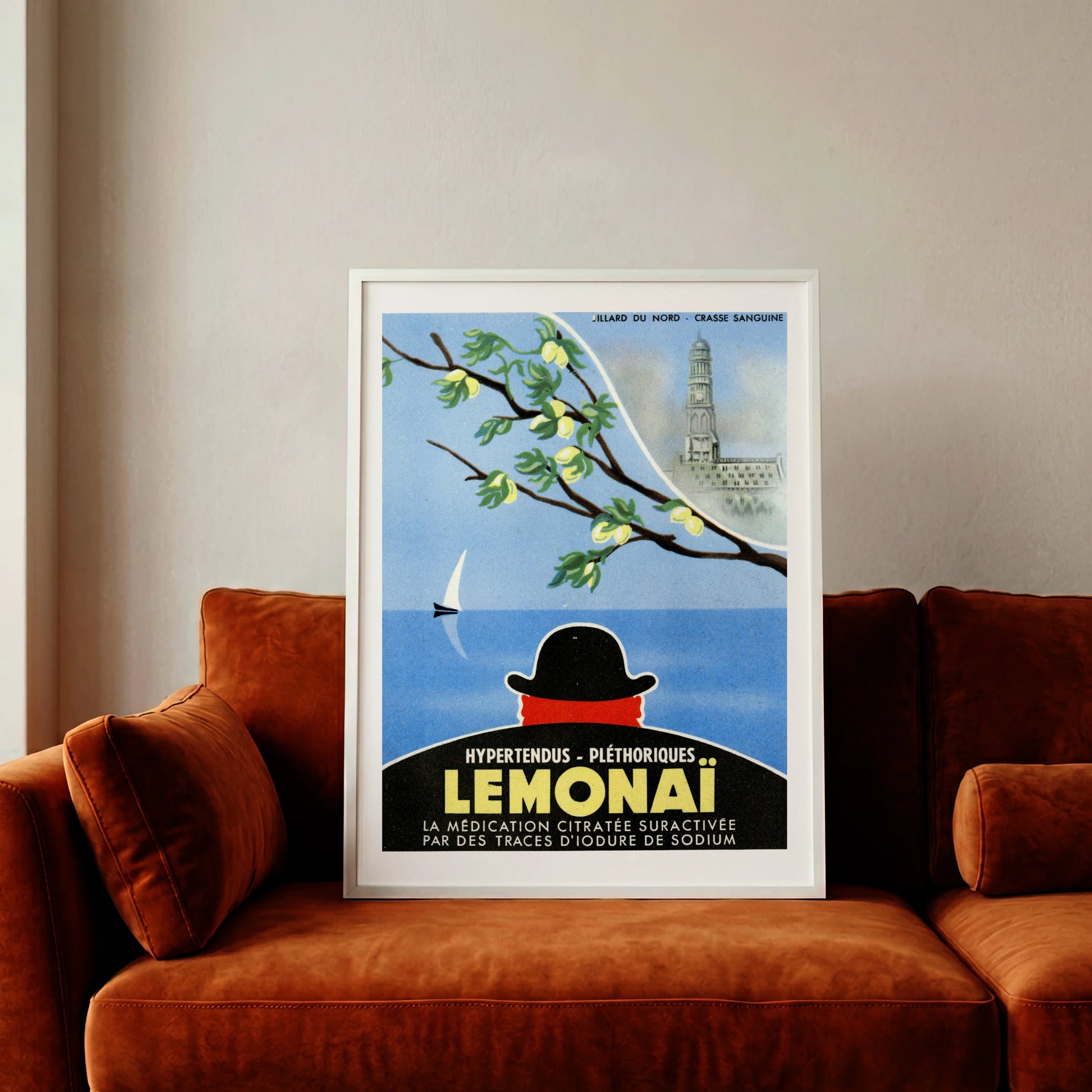 Typografie des Lemonaï Laboratoires biochimiques de l'est Logos auf schwarzem Grund.