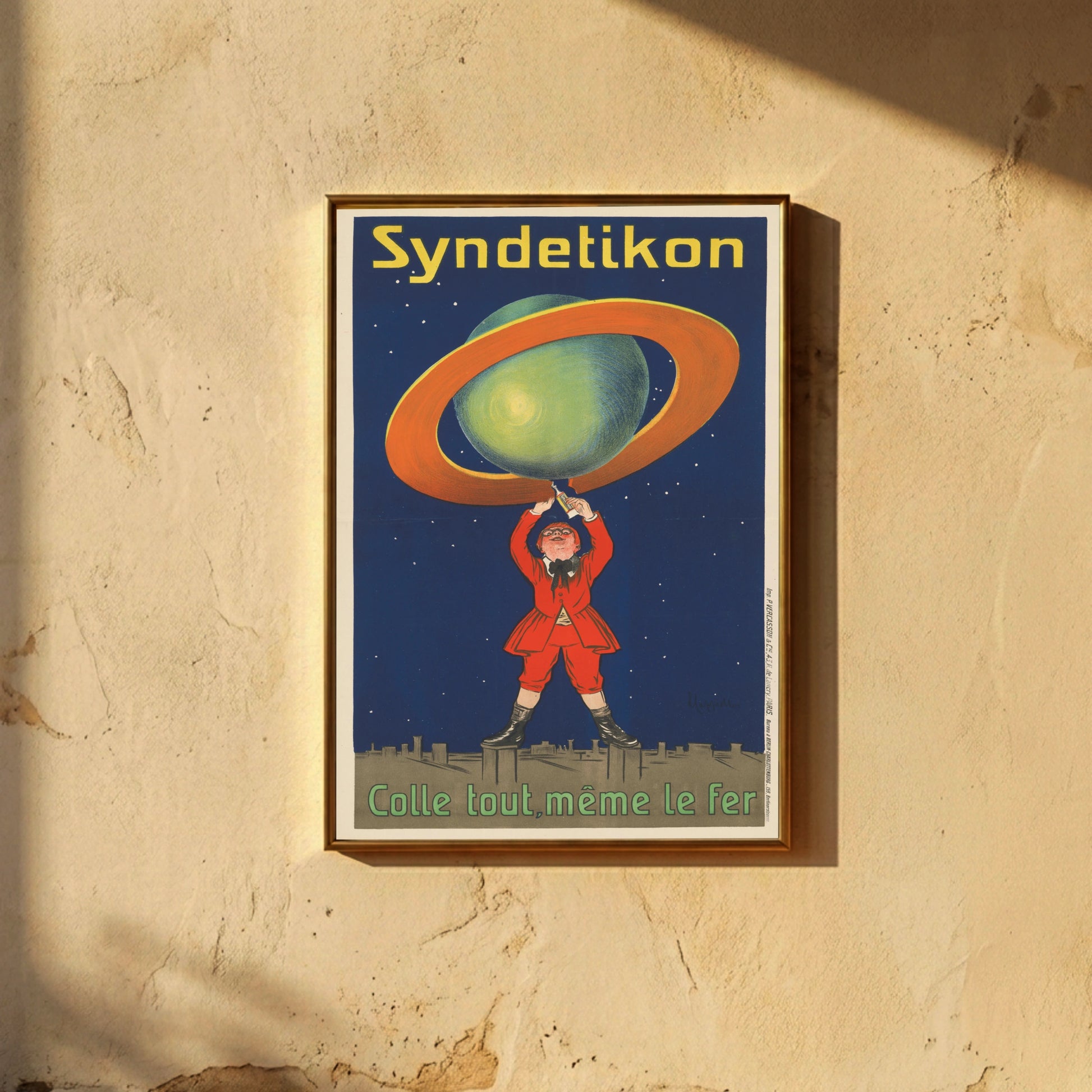 Vintage Werbeplakat von Leonetto Cappiello für Syndetikon aus dem Jahr 1910.