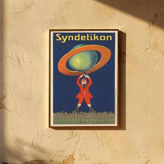 Vintage Werbeplakat von Leonetto Cappiello für Syndetikon aus dem Jahr 1910.