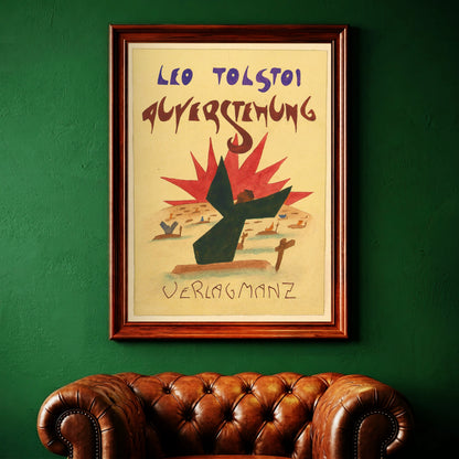 Historisches Werbeplakat für Weltliteratur von Leo Tolstoi.