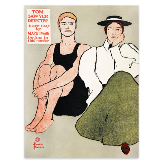 Vintage Kunstdruck einer Buchankündigung aus der Belle Époque.