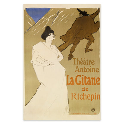 Klassische Lithografie Reproduktion von La Gitane de Richepin.