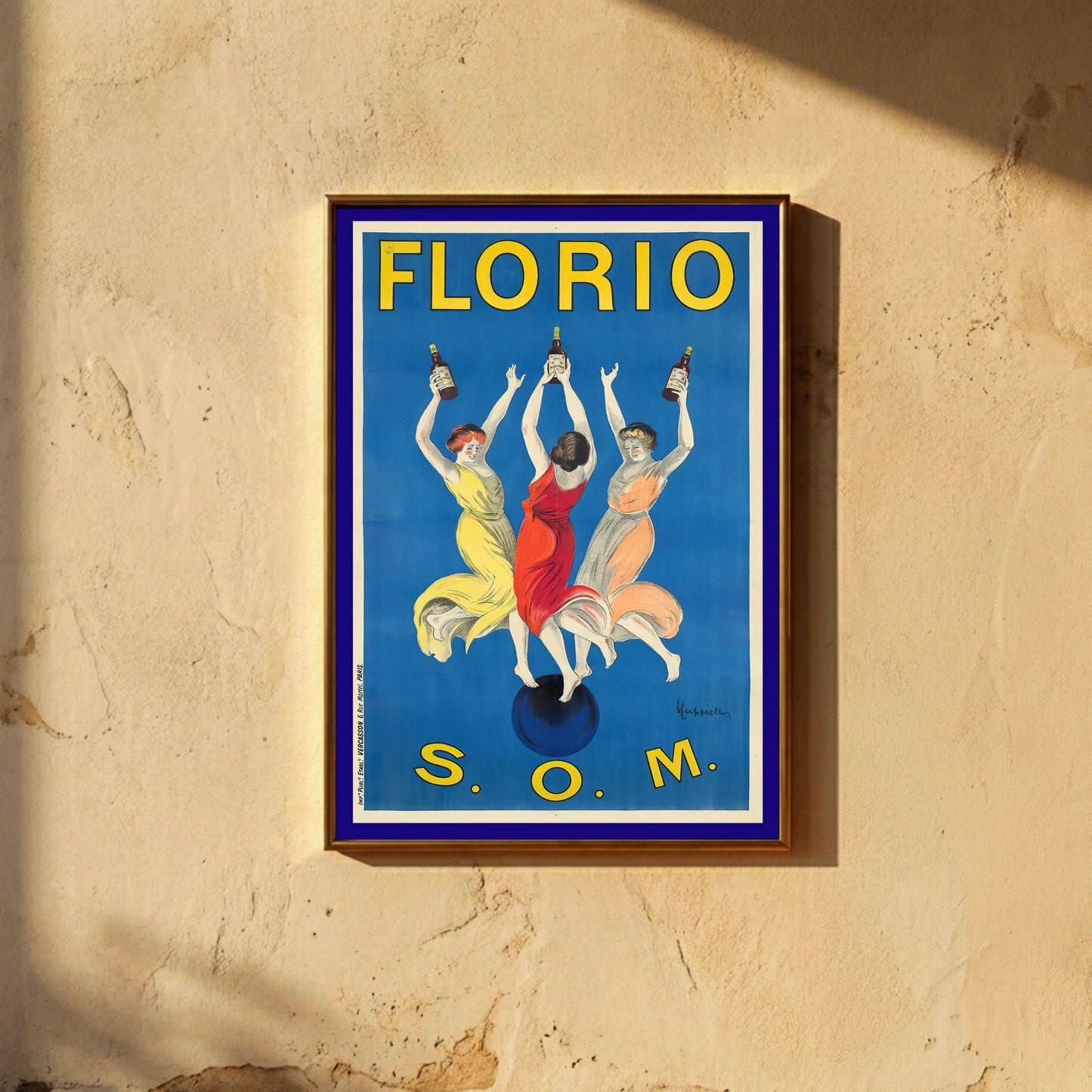 Authentische Reproduktion des historischen Florio Likör-Plakats von 1911.