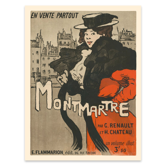 Belle Époque Kunstdruck Paris Montmartre 1897 für stilvolle Wanddekoration.