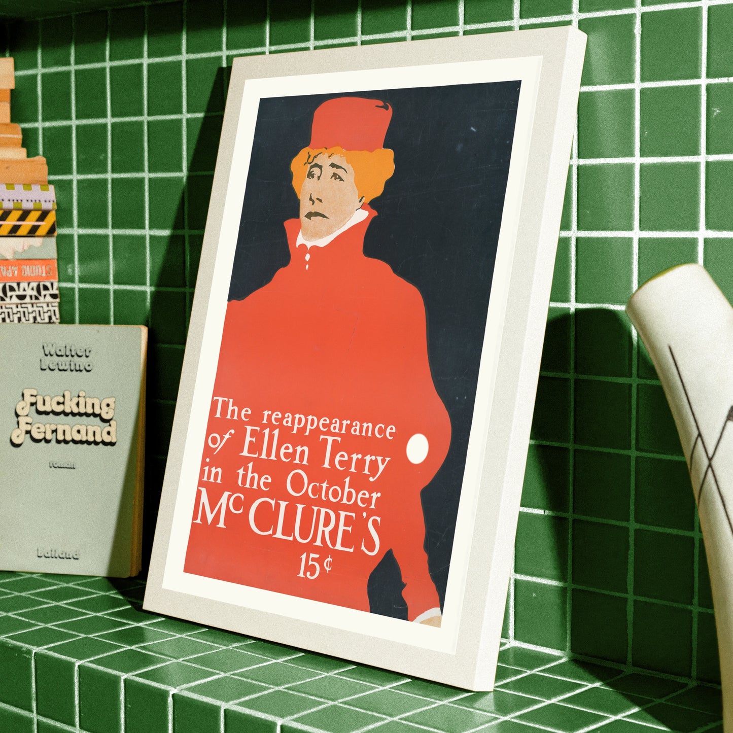 Vintage Plakat von 1907 illustriert von Earl Horter für das McClure's Magazine mit Ellen Terry.