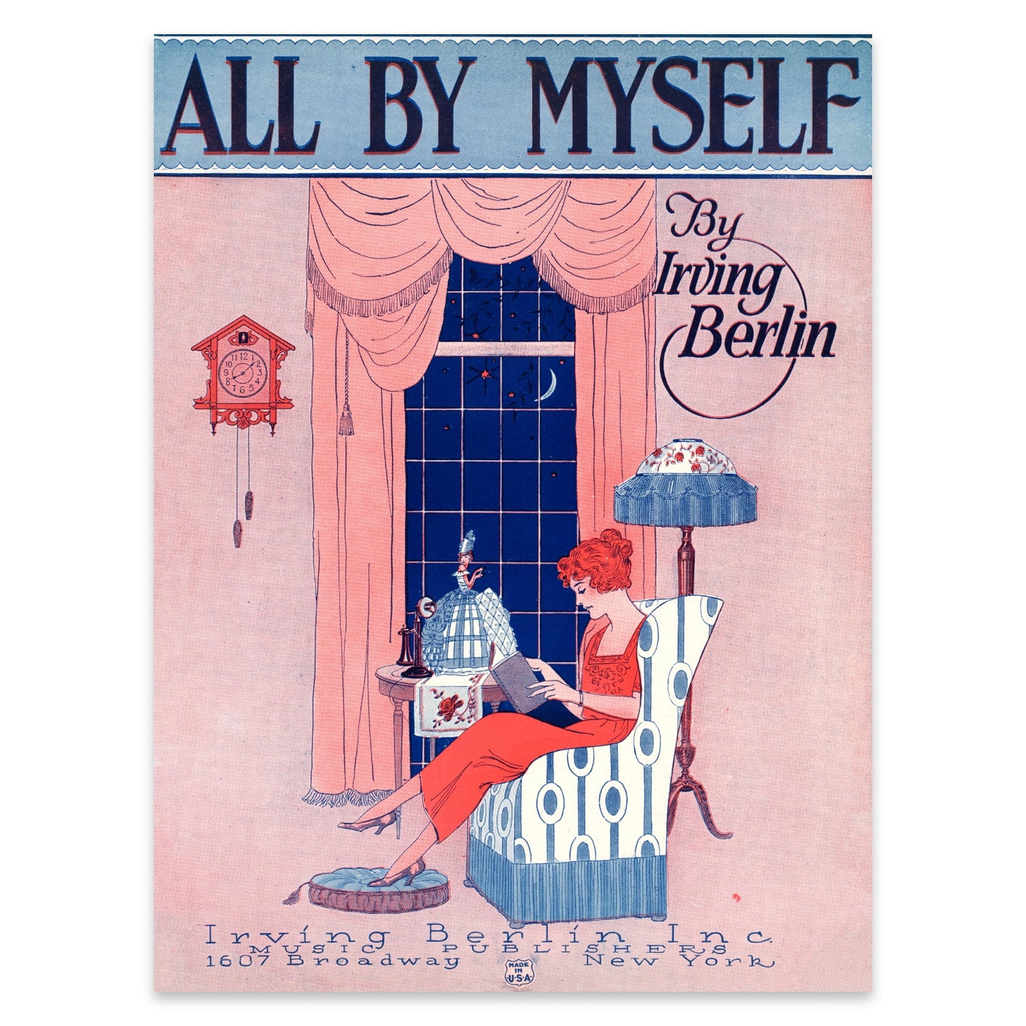 Retro Musik Poster der 1920er Jahre in sanften Pastelltönen.