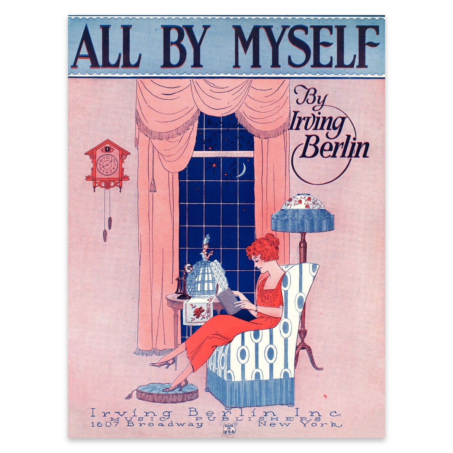 Retro Musik Poster der 1920er Jahre in sanften Pastelltönen.
