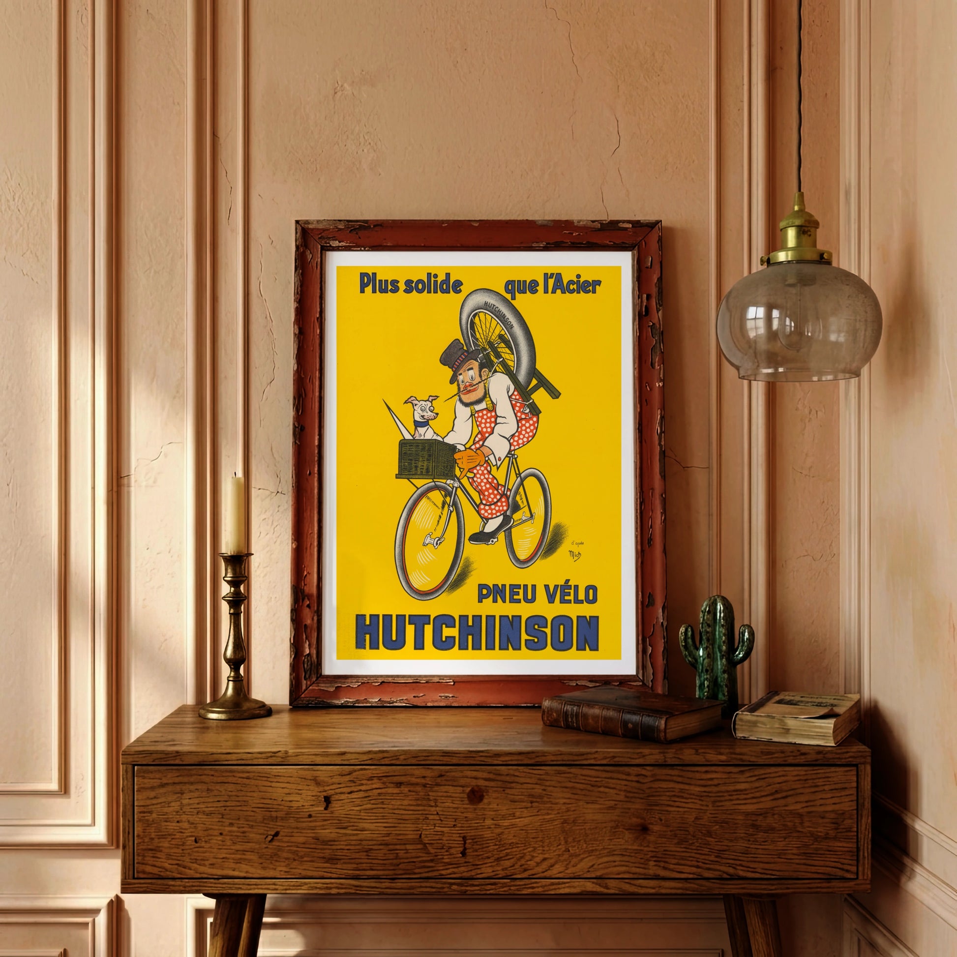 Französisches Retro-Fahrradplakat 'Plus solide que l’acier' aus dem Jahr 1951.