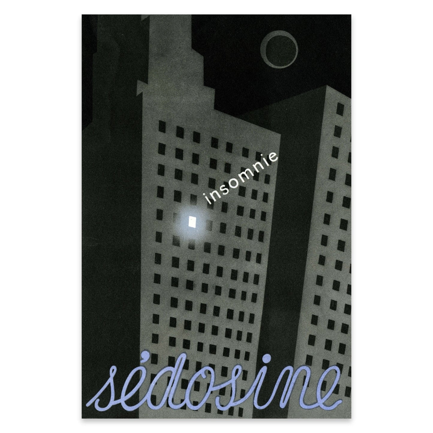 Retro-Poster Sédosine Laboratoires Licardy zum Thema Schlaflosigkeit.
