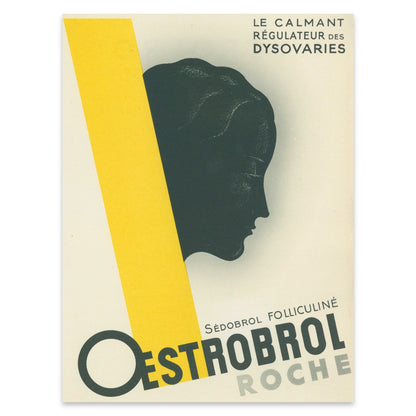 Klassisches Roche Pharma Poster aus der Mitte des 20. Jahrhunderts als hochwertiger Kunstdruck.