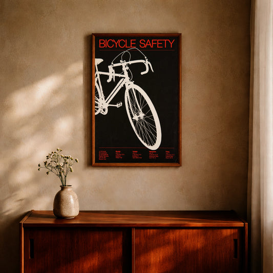 Stilvolles schwarz weißes Fahrrad Poster für moderne Innenraumgestaltung.