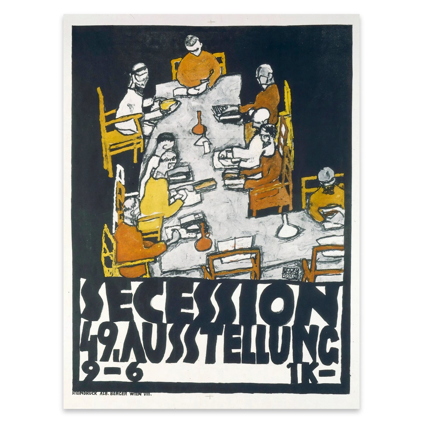 Historisches Vintage-Poster der Wiener Moderne von Egon Schiele.