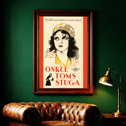 Schwedisches Filmplakat 'Onkel Toms Stuga' von 1928 mit einem Porträt von Eliza.