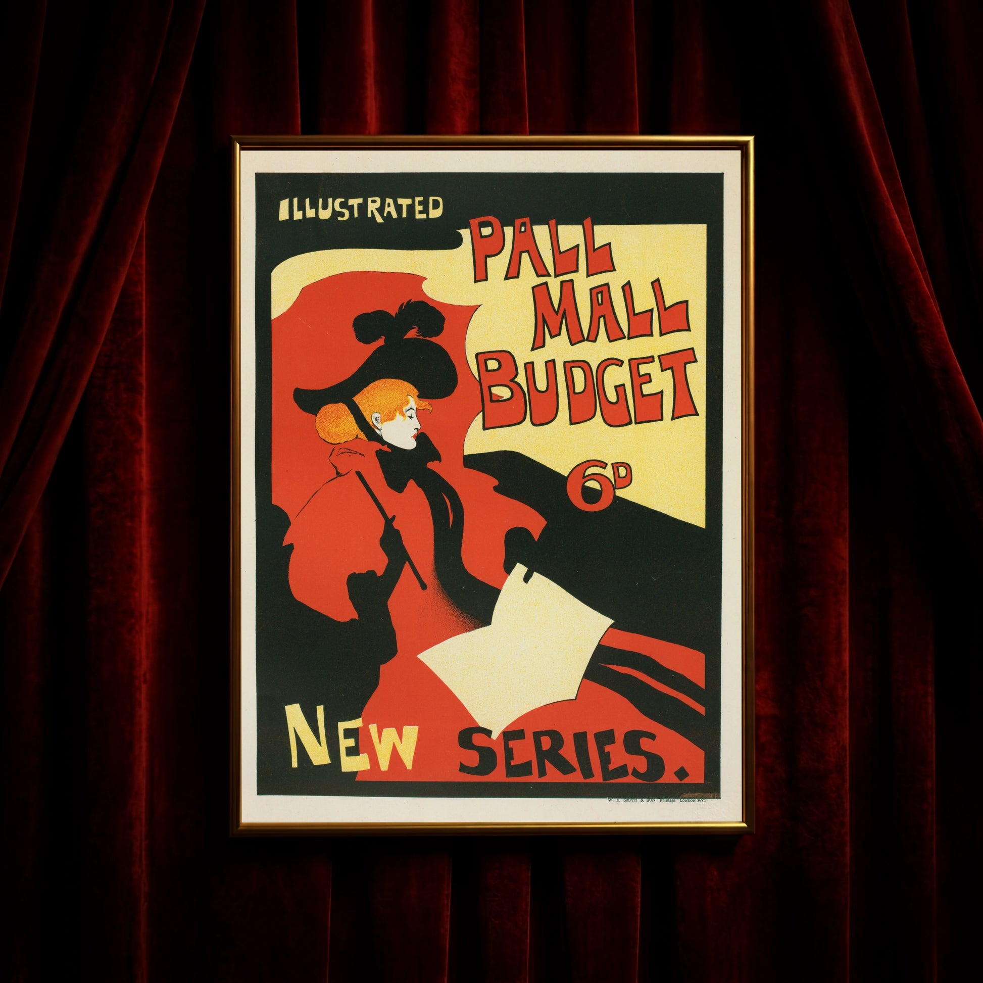 Historisches englisches Magazin-Poster Pall Mall Budget New Series.