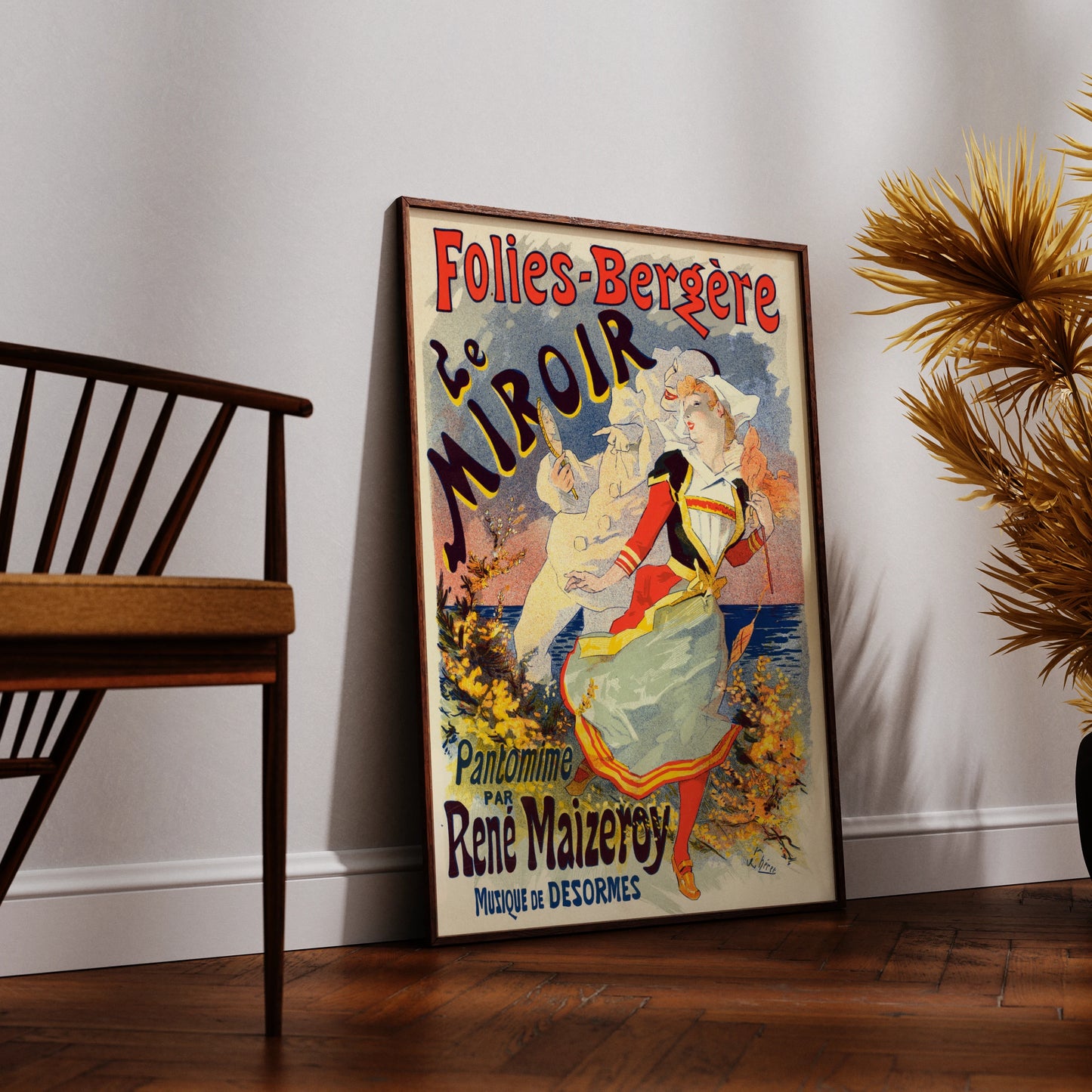 Vintage Pariser Theaterplakat für die Pantomime Le Miroir.