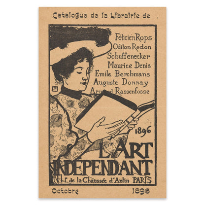 Historisches Werbeplakat für eine Pariser Buchhandlung von Armand Rassenfosse.