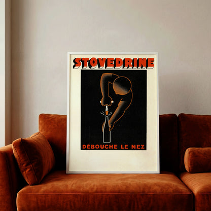 Grafisches Retro-Kunstdruck-Motiv einer Figur, die den Effekt einer freien Nase symbolisiert.