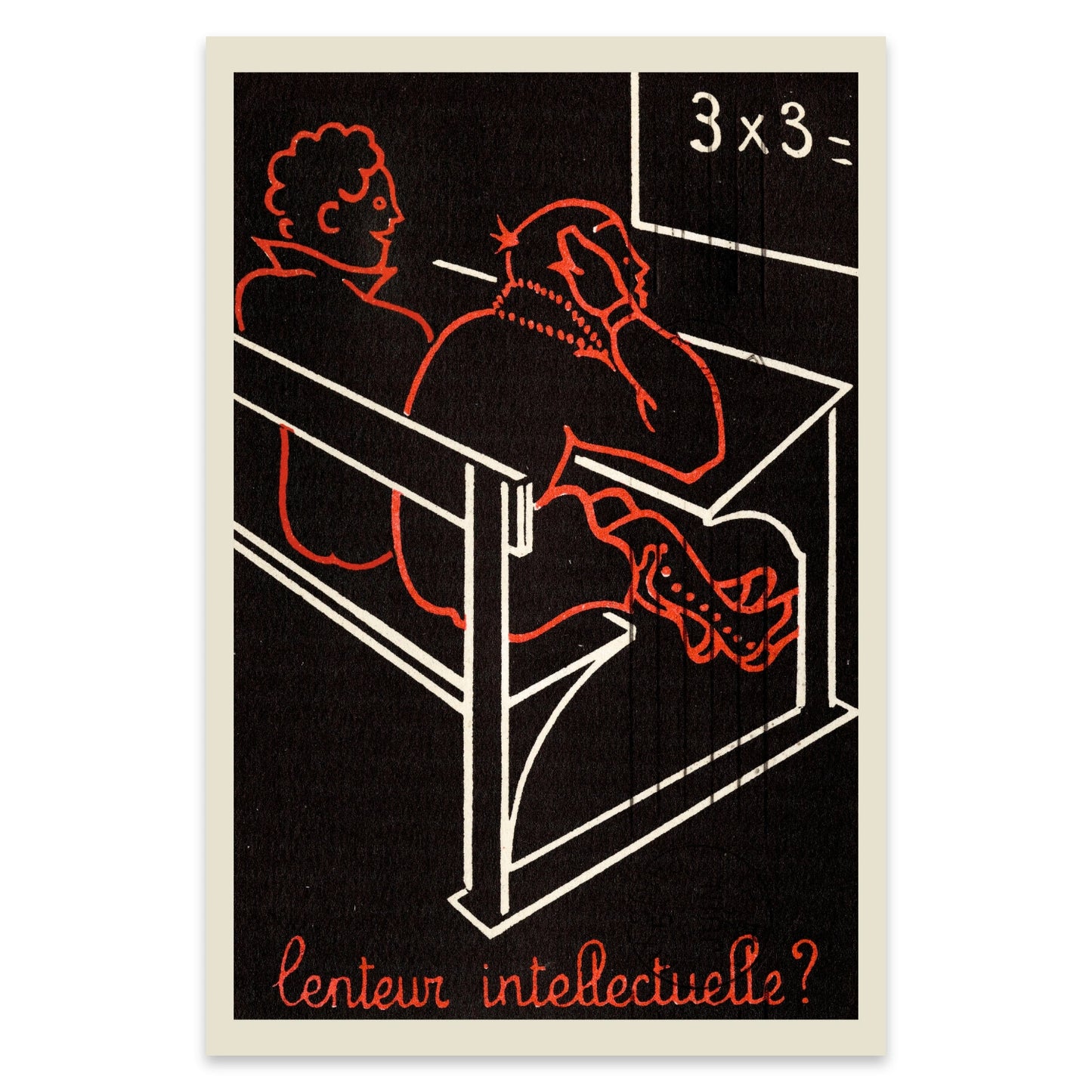 Art Deco beeinflusstes Werbeplakat aus dem Jahr 1935 mit Fokus auf Linienkunst.