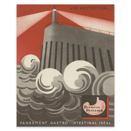 Detailansicht Magen-Illustration auf historischem Bismuth Desleaux Poster.