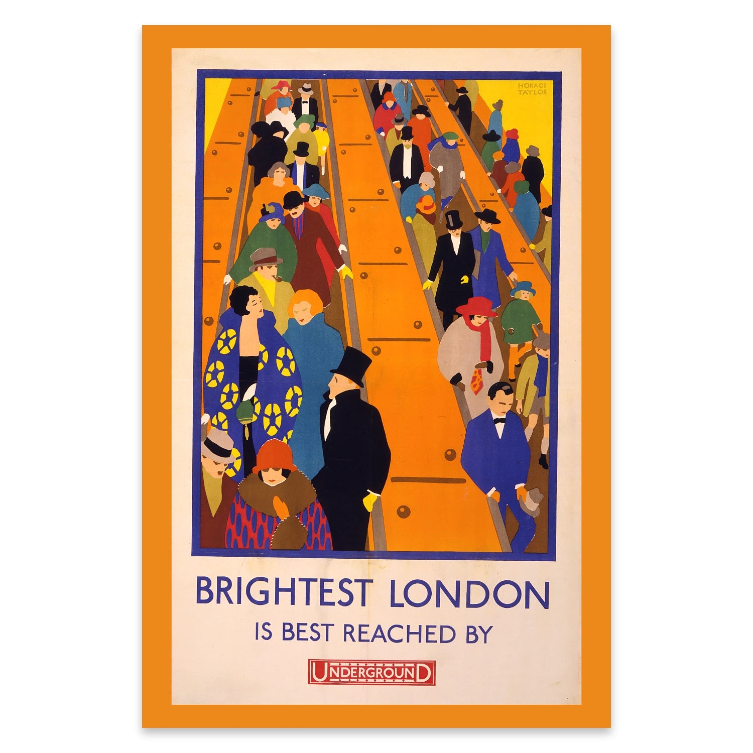 Retro-Kunstdruck Horace Taylor Brightest London Underground Poster.