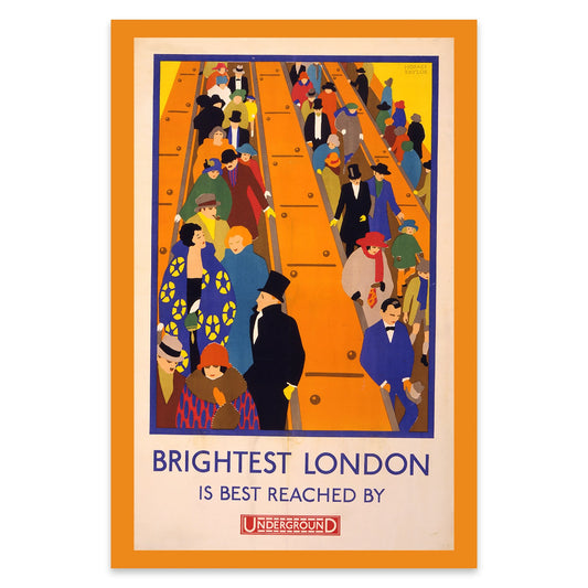 Retro-Kunstdruck Horace Taylor Brightest London Underground Poster.