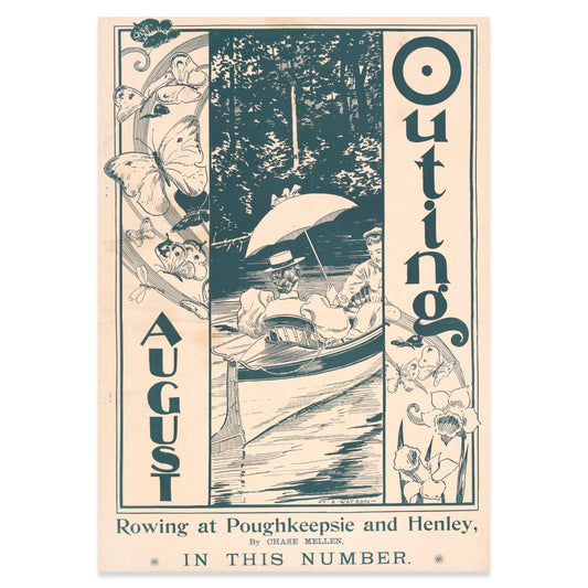 Retro Wandbild Rudersport Poughkeepsie und Henley im viktorianischen Stil.