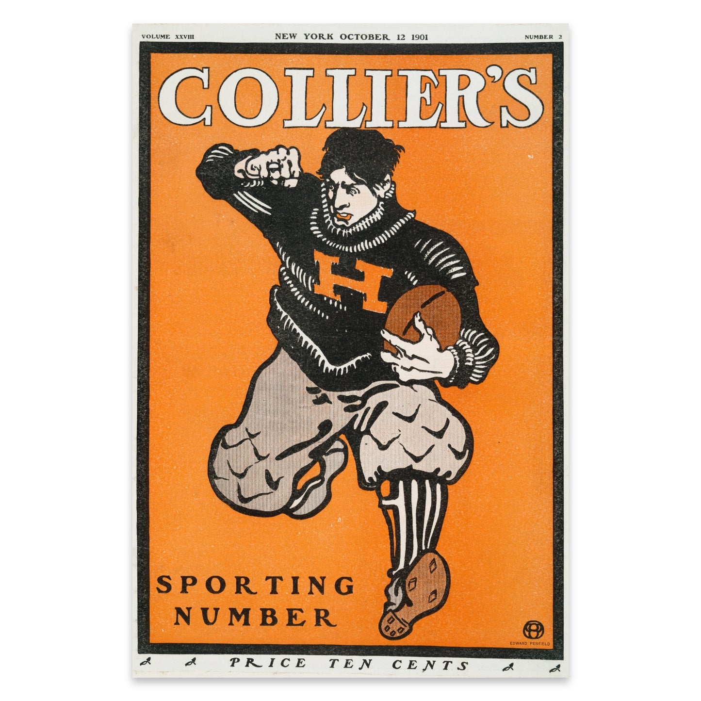 Retro Wandkunst mit Fokus auf historische Typografie und Sportgeschichte.