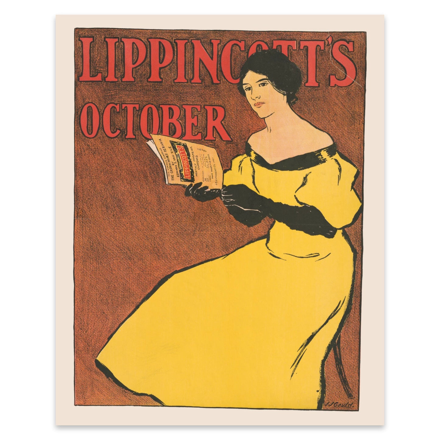 Historisches amerikanisches Zeitschriften-Poster mit herbstlichem Unterton.