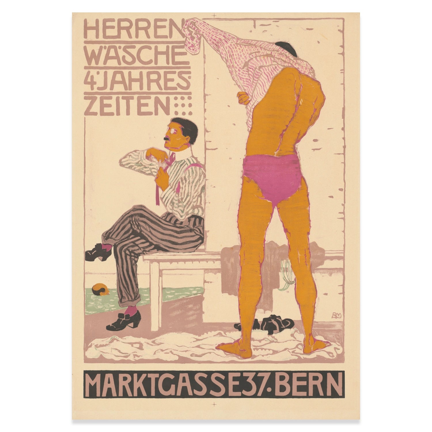 Retro Wandkunst Schweizer Grafikdesign frühes 20. Jahrhundert Herrenmode.