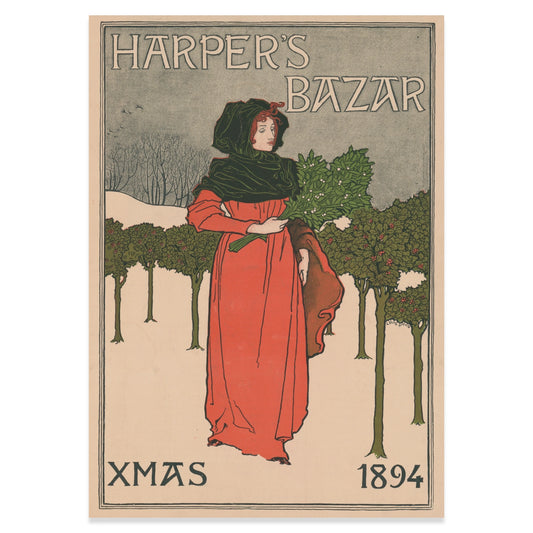 Retro Wandbild Weihnachten mit klassischer Typografie und winterlichem Motiv.