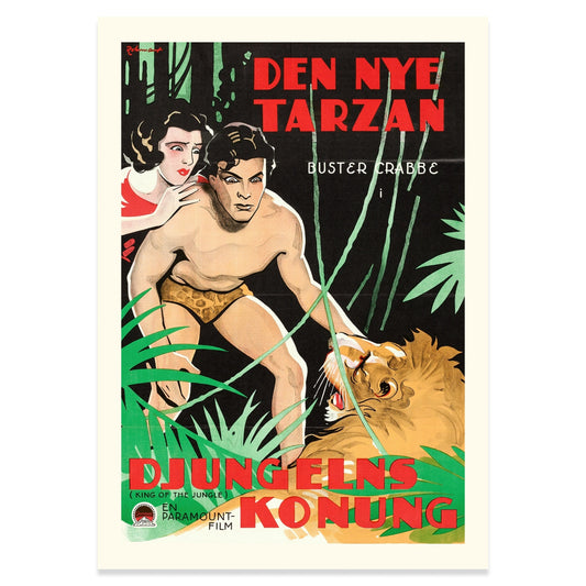 Historisches schwedisches Werbeplakat für den Film Der König des Dschungels.