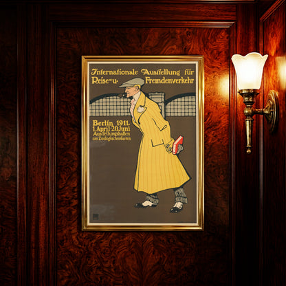 Lithografie-Stil Poster von 1911 mit Ankündigung zur Ausstellung am Zoologischen Garten in Berlin.