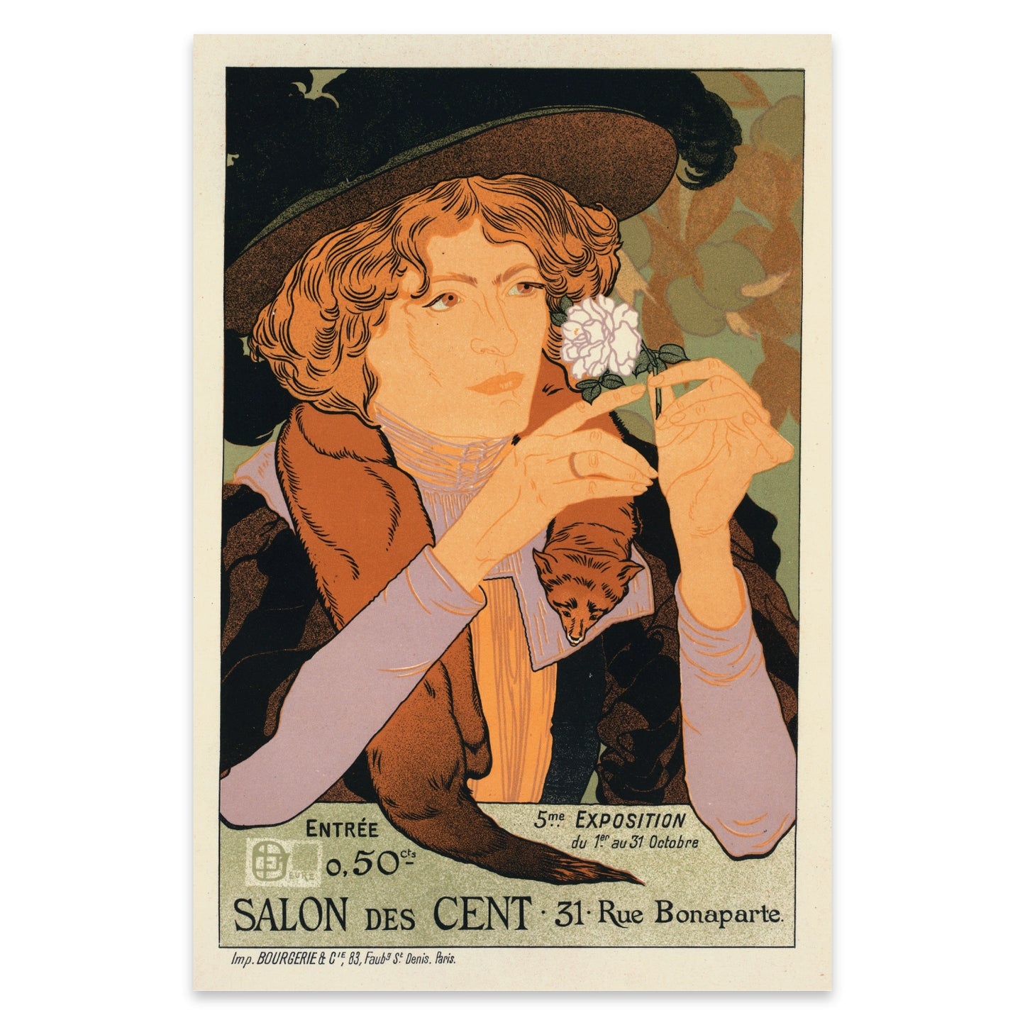 Klassisches französisches Werbeplakat für eine Kunstausstellung in Paris.