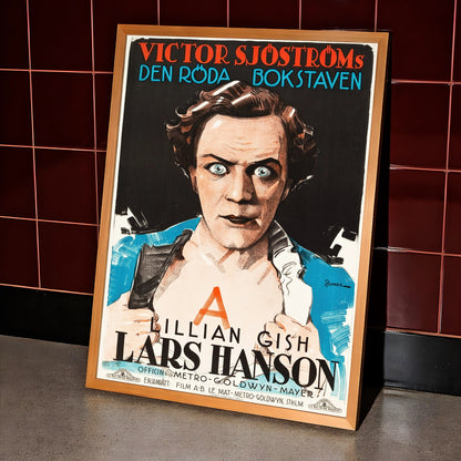 Kunstvolles Stummfilmplakat von Victor Sjöström mit Lillian Gish und Lars Hanson.