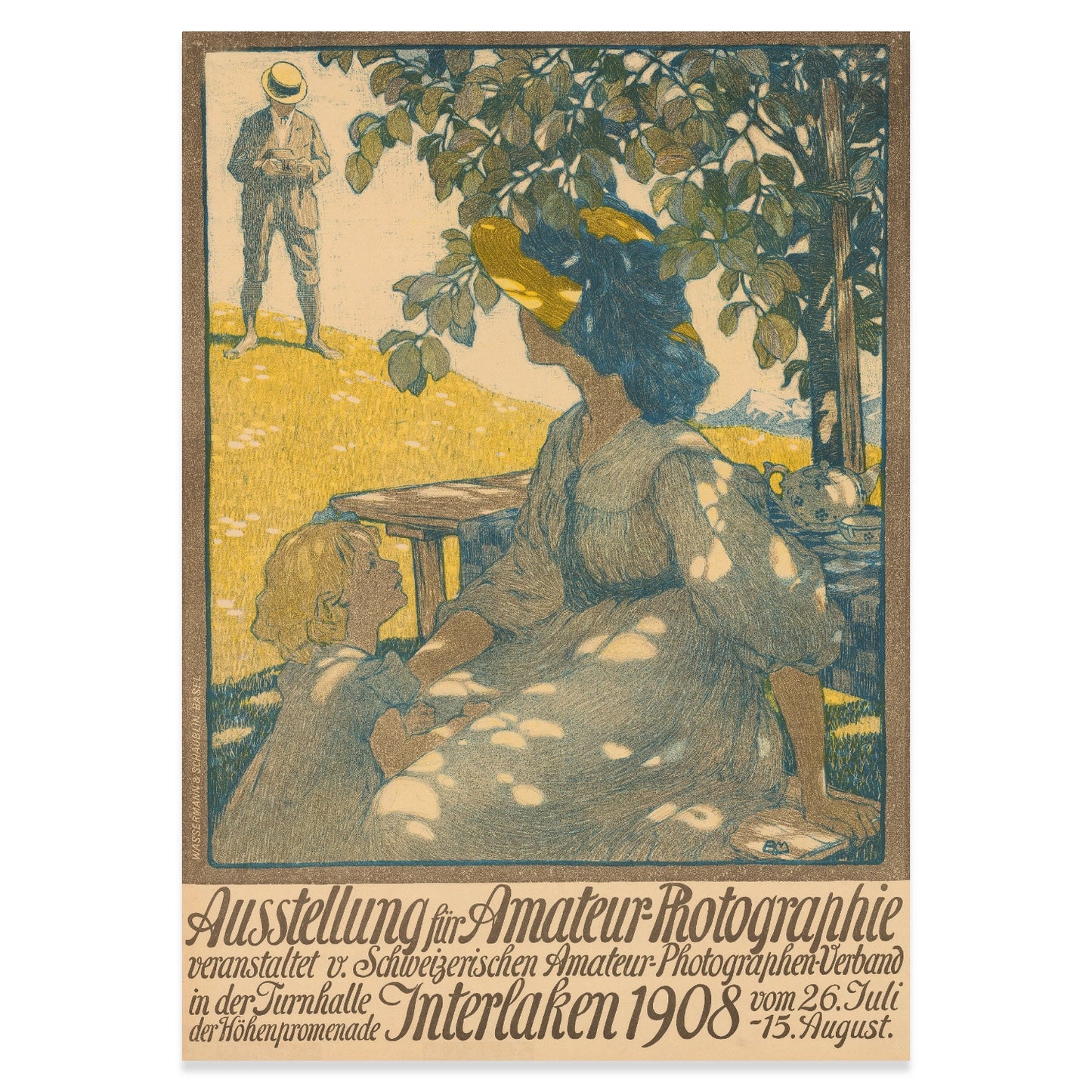 Jugendstil-inspiriertes Plakat für eine Fotografie-Ausstellung in der Schweiz 1908.