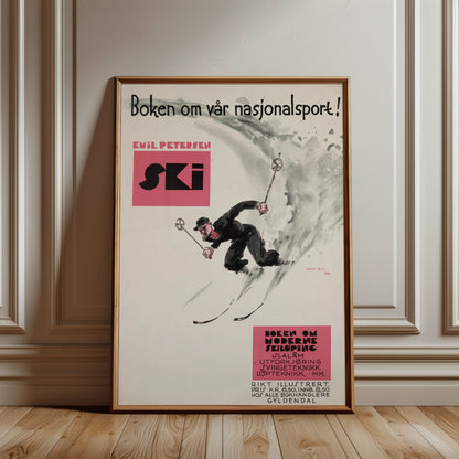 Historisches norwegisches Wintersport-Motiv von Johan Bull.