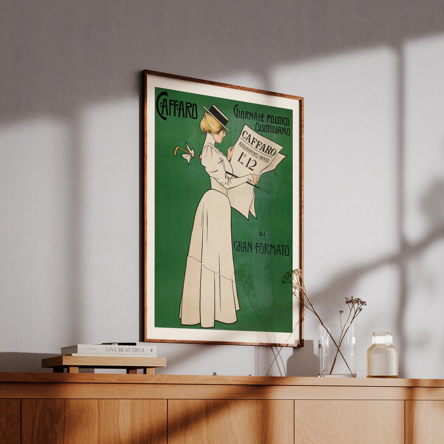 Caffaro Giornale Politico Quotidiano historisches Werbeplakat für eine italienische Zeitung.