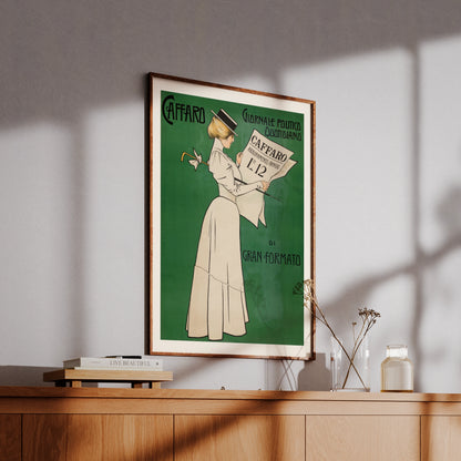 Caffaro Giornale Politico Quotidiano historisches Werbeplakat für eine italienische Zeitung.