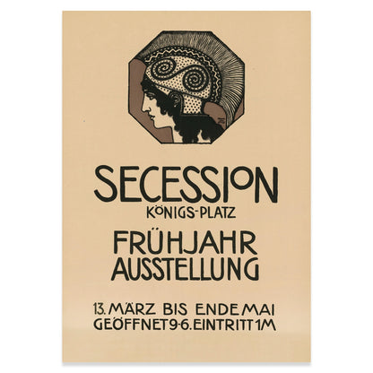 Symbolistisches Kunstplakat mit griechischer Mythologie und moderner Linienführung aus dem frühen 20. Jahrhundert.