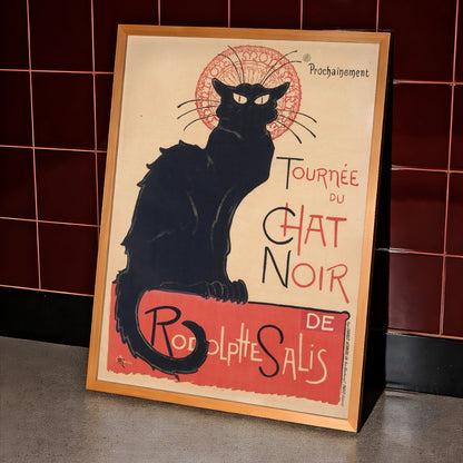 Detailansicht des Le Chat Noir Kunstdrucks mit Fokus auf die Grafik der Katze.