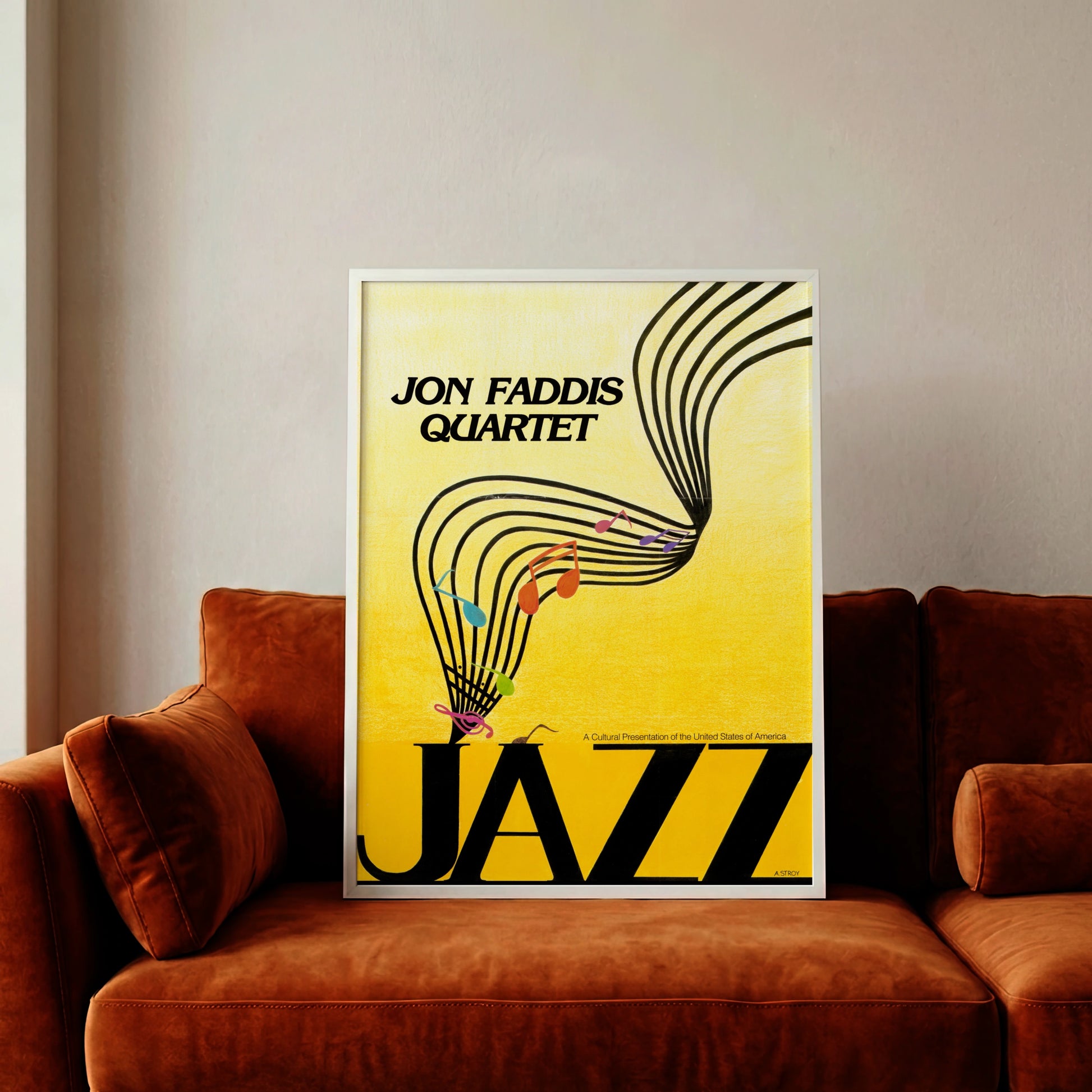Mid-Century Stil Jazz Konzertplakat der US Information Agency.