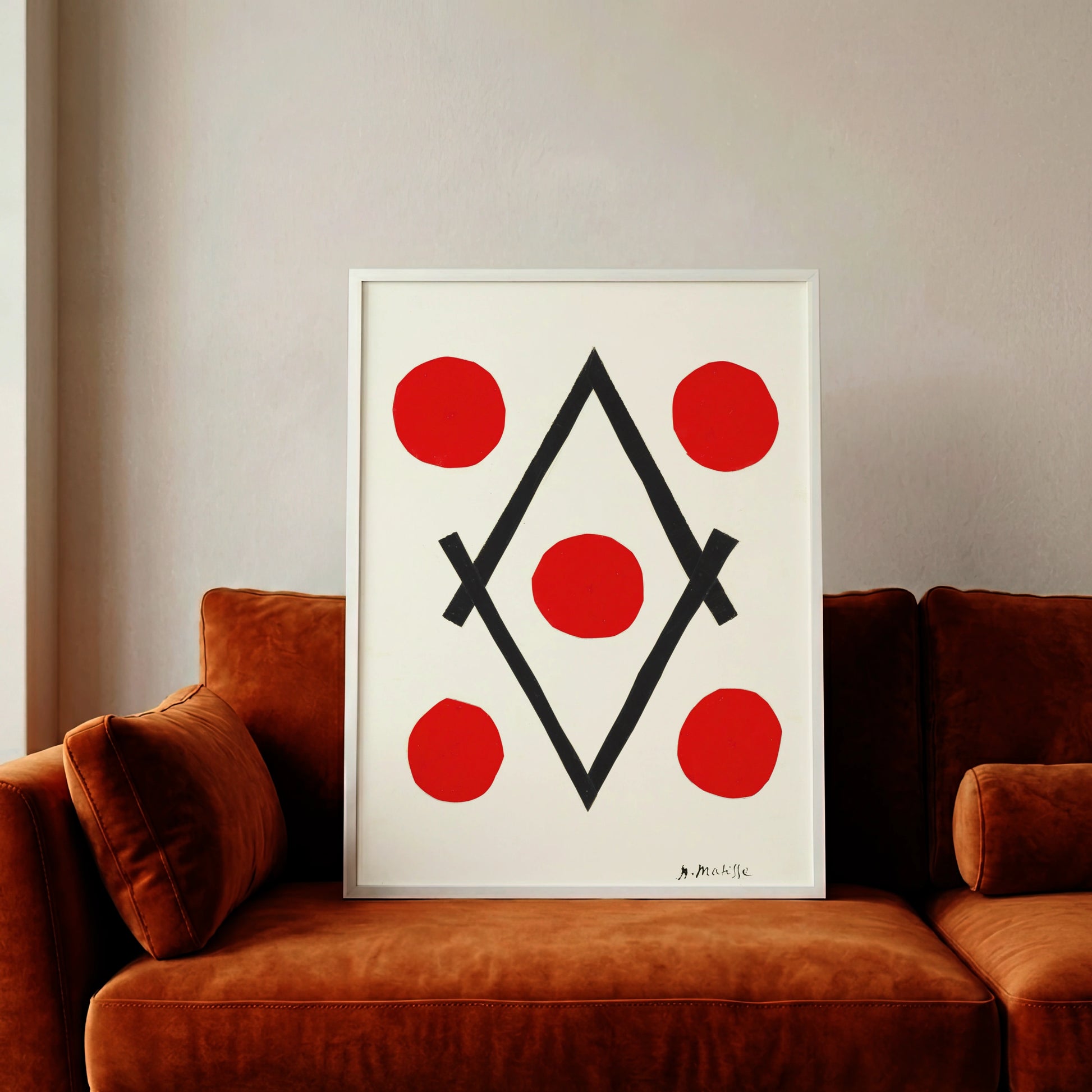Abstrakte Komposition Losange von Henri Matisse mit grafischen Elementen.