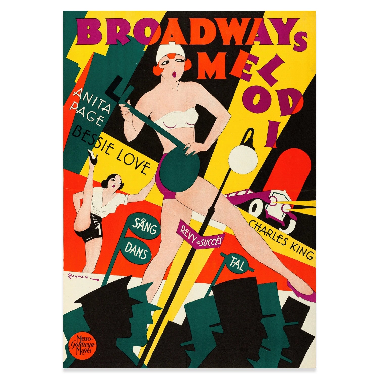 Retro Filmplakat Druck im schwedischen Grafikstil der zwanziger Jahre.