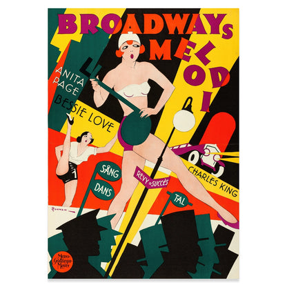 Retro Filmplakat Druck im schwedischen Grafikstil der zwanziger Jahre.